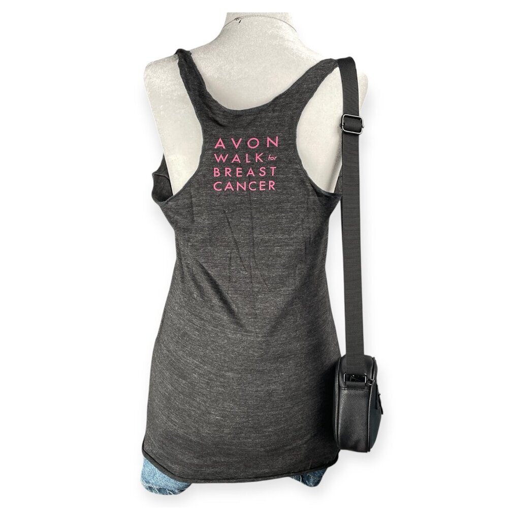 Avon Walk Breast Cancer Hope Tank Top Women’s XL Gray Rhinestone Y2K Graphic - Picture 2 of 5
